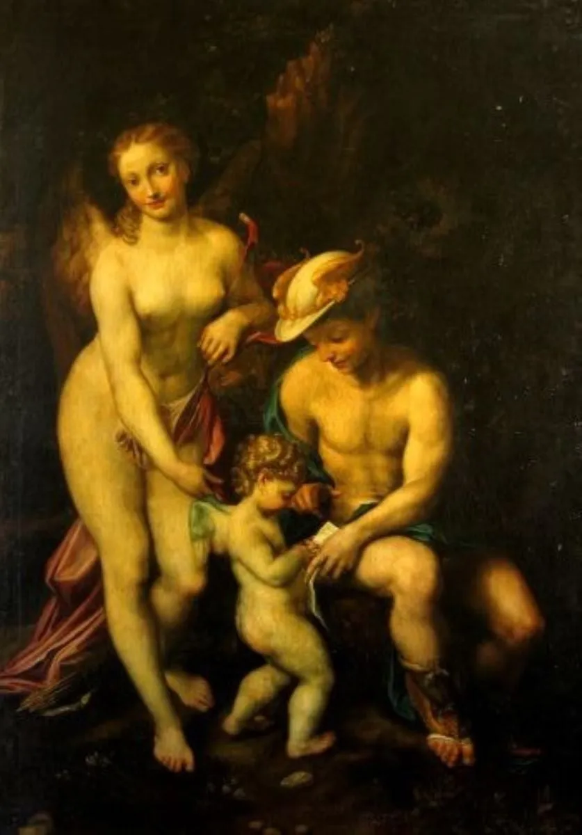 Educația lui Amor, by Unknown, unspecified, 1650