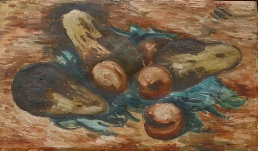 Eggplants and Pomegranates, by Unknown