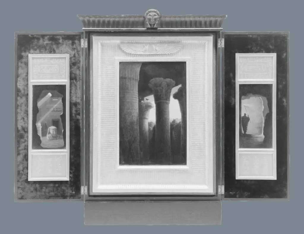 Egyptian Revival Triptych, by Unknown, 1893