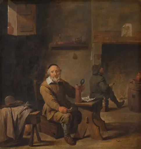 Elderly Man Seated in a Tavern, by Unknown