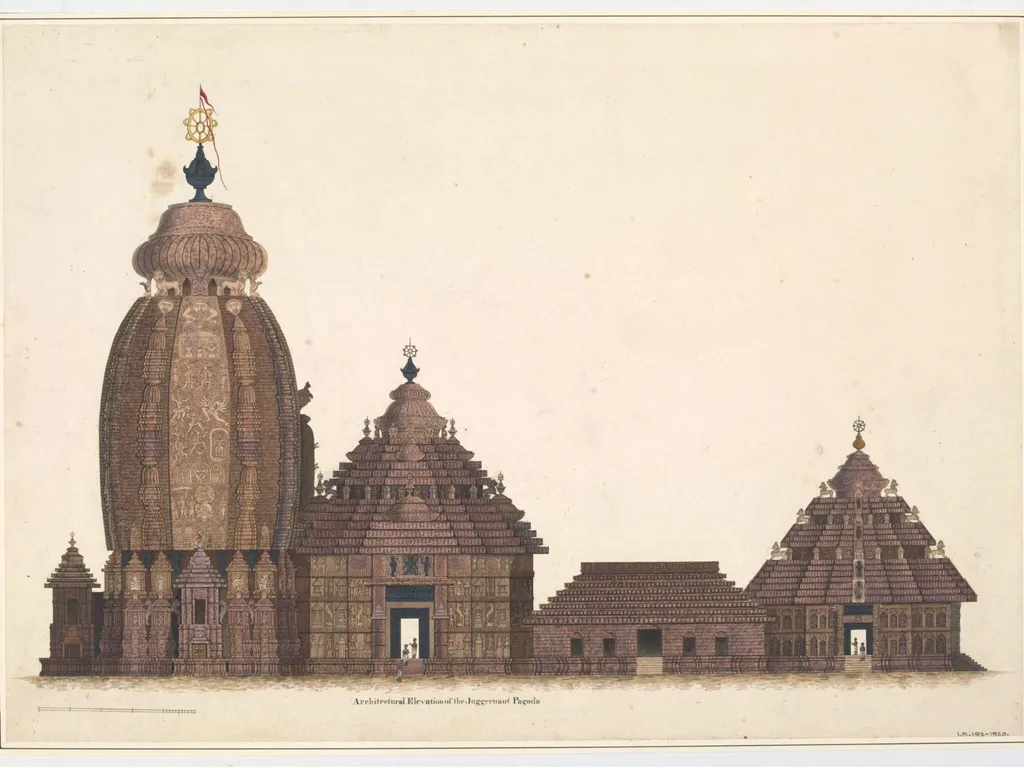 Elevation of the Jagannatha Temple, by Unknown, 1820
