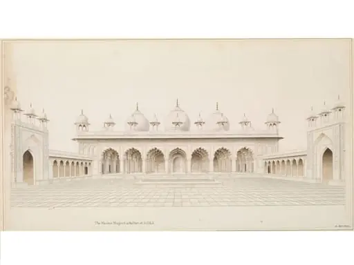 Elevation of the Moti Masjid (Pearl Mosque), Agra, by Unknown