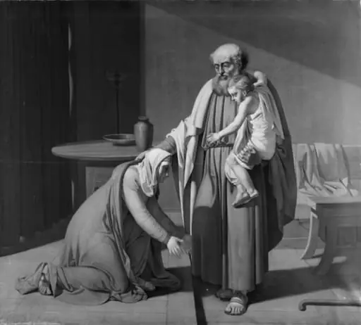 Elias opvækker enkens søn fra de døde, by Unknown