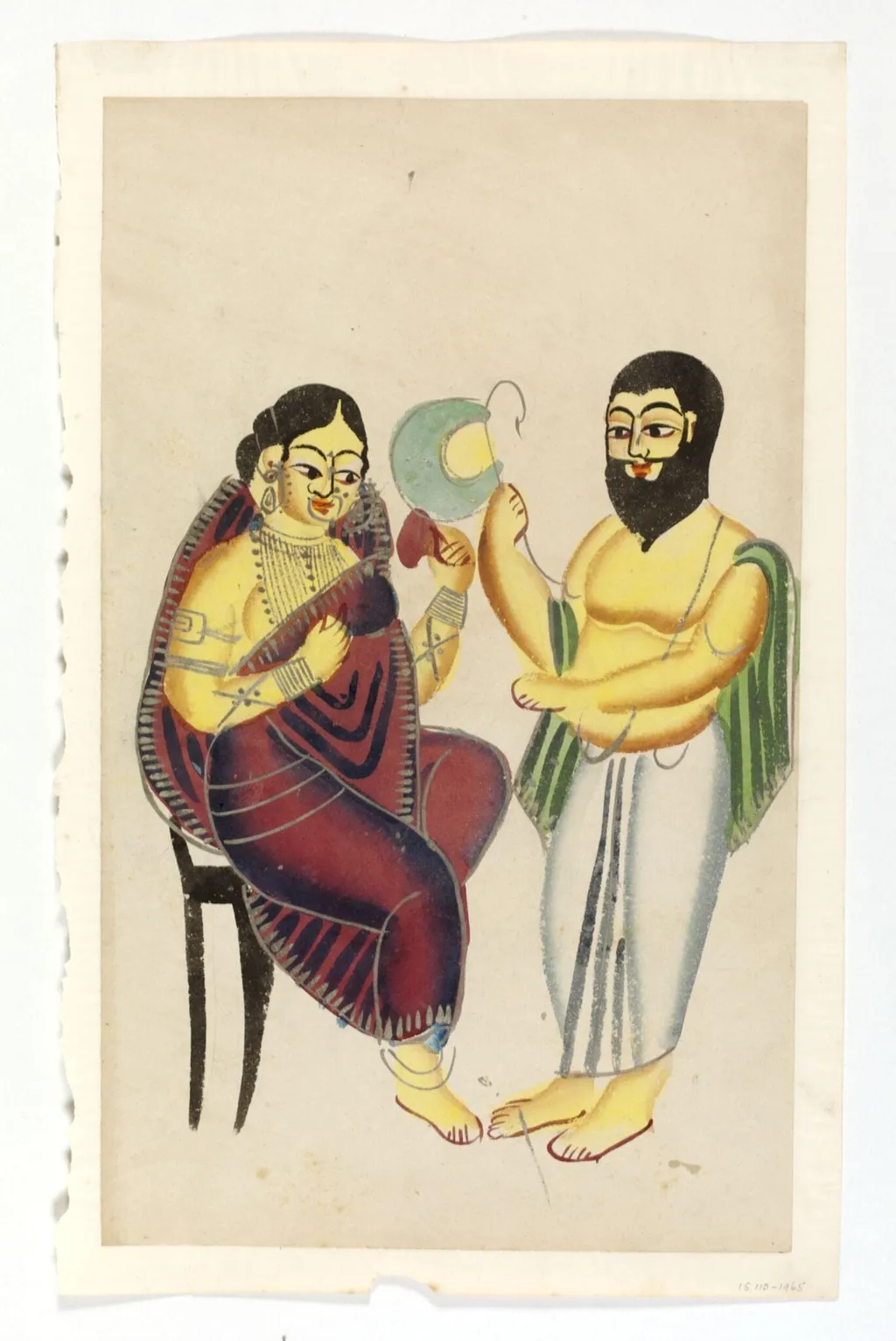 Elokeshi and Madhavchandra Giri (the Mahant), by Unknown, paint, 1880