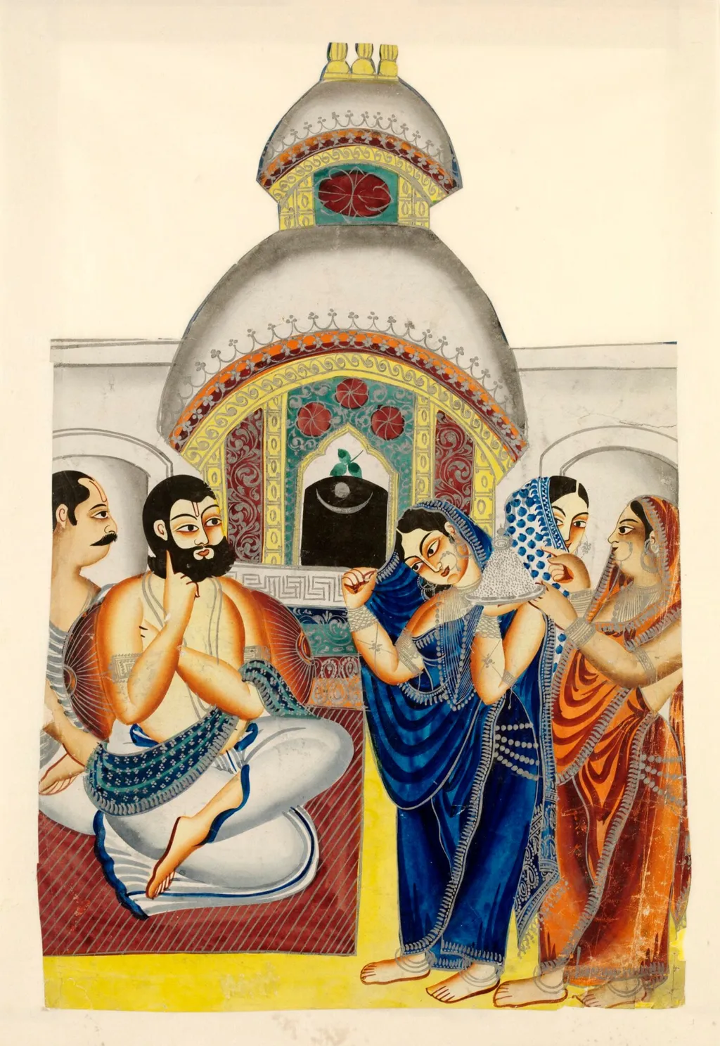 Elokeshi and the Mahant, by Unknown, paint, 1875