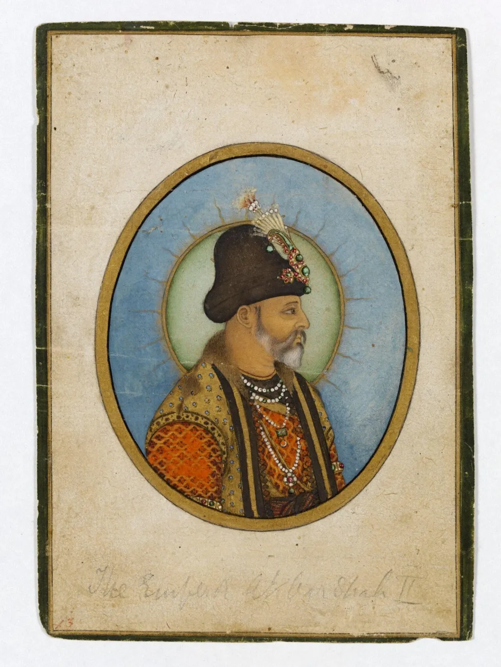 Emperor Akbar Shah II, by Unknown, paint, 1890
