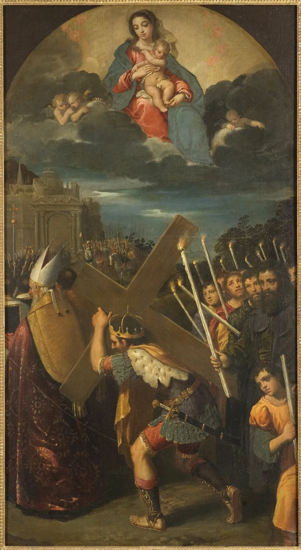 Emperor Heraclius Carrying the Cross to Jerusalem, by Unknown, oil