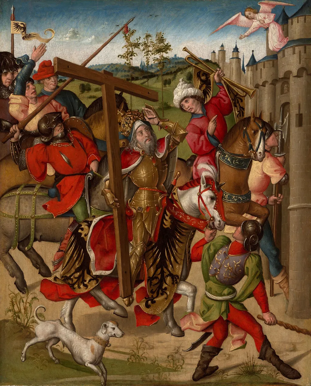 Emperor Heraclius Denied Entry into Jerusalem, by Unknown, oil, 1496