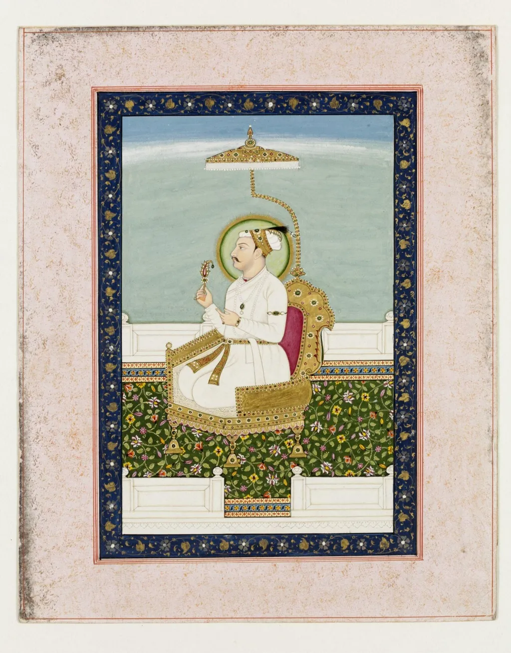 Emperor Muhammad Shah, by Unknown, paint, 1840