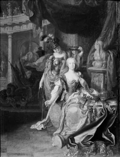 Empress Maria Theresa Garlanded by Wisdom, by Unknown
