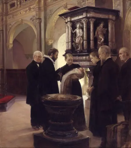 En barnedåb, by Unknown