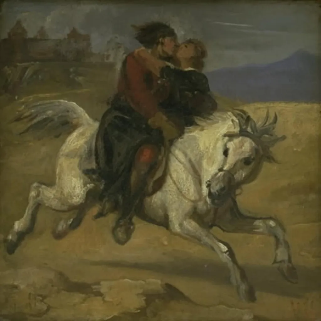 En bortførelsesscene, by Unknown, 1850