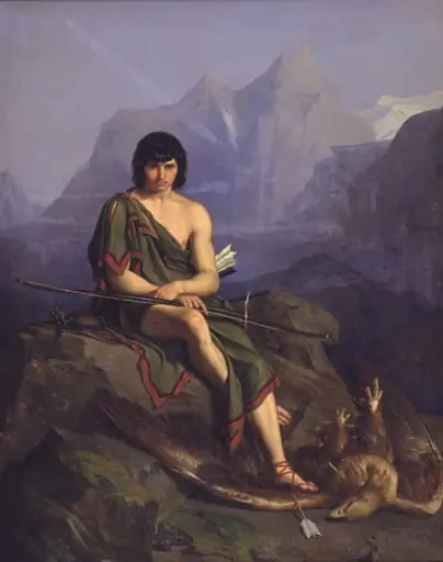 En bueskytte der hviler efter at have dræbt en ørn, by Unknown