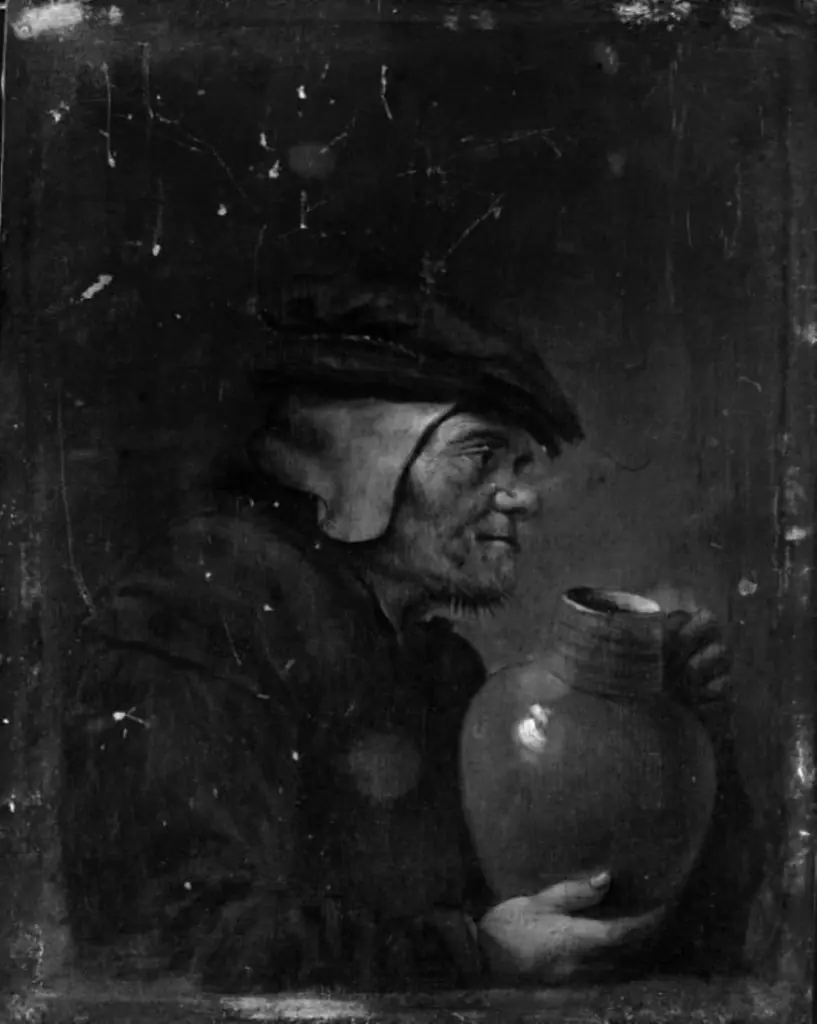En gammel mand med en krukke, by Unknown