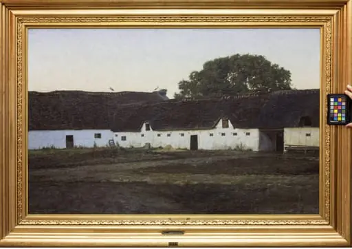 En gård i Vendsyssel. Solnedgang, by Unknown
