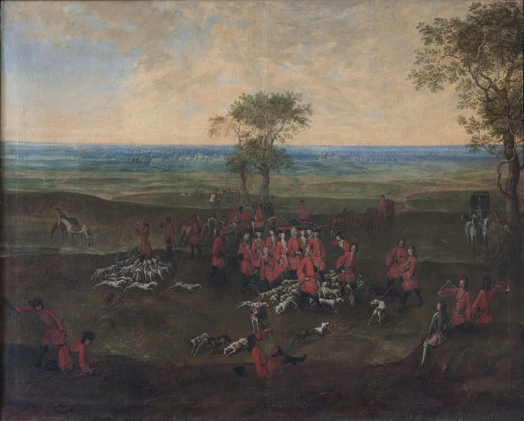 En jagt hvori prinsesserne deltager, tildels i mandlige dragter, by Unknown