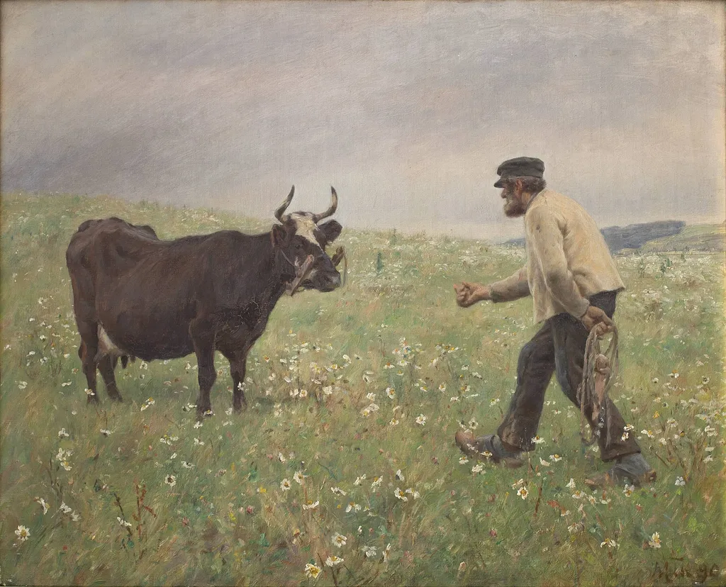 En ko løs, by Unknown, 1890