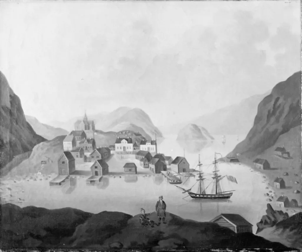 En søhavn, by Unknown, oil