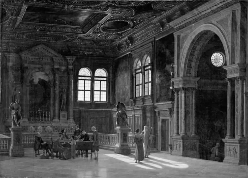 En sal i Dogepaladset i Venedig, by Unknown, 1885