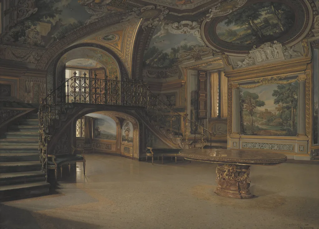 En sal i Palazzo Borghese, by Unknown, 1886