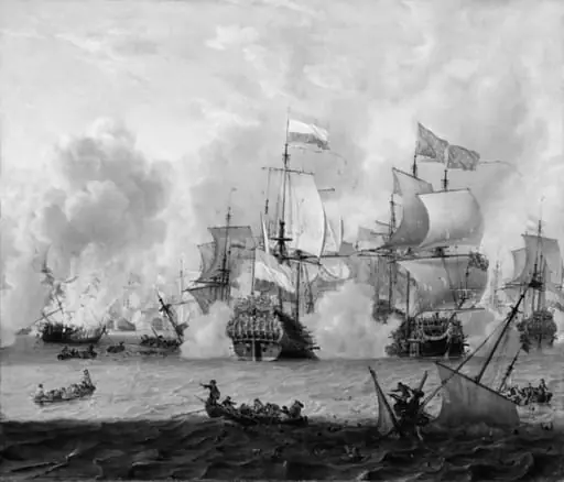 Encounter between the English and the Dutch Fleets at La Hogue 29th May 1692, by Unknown