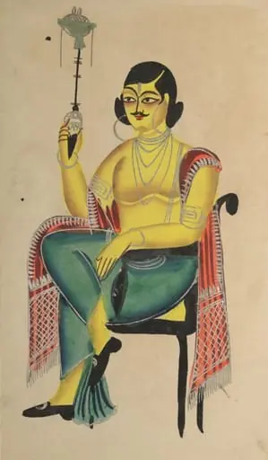 English Babu (Native Indian Clerk) Holding a Hookah, by Unknown