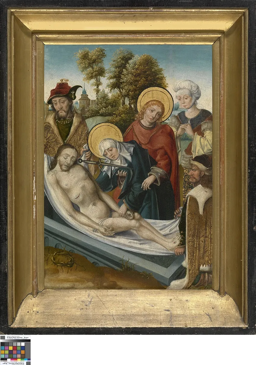 Entombment, one of the Seven Sorrows of Mary, by Unknown, oil, 1501