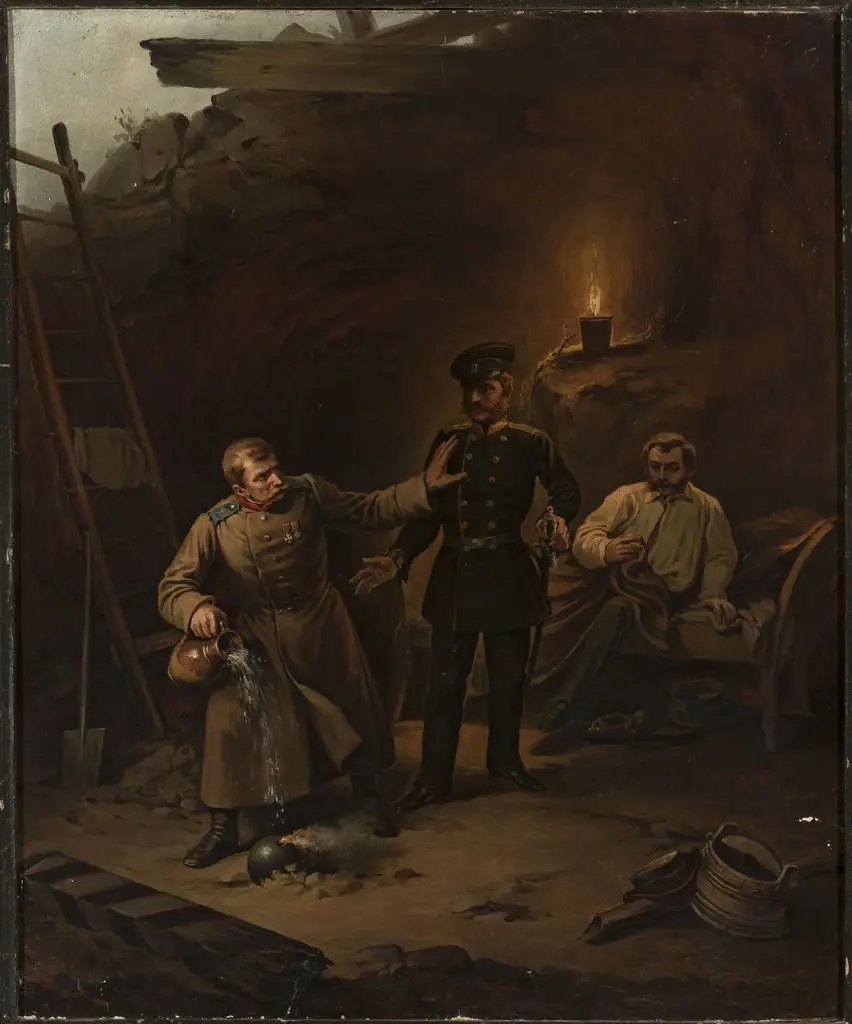 Episode from the Crimean Wars – Scene in prison, by Unknown, 1855