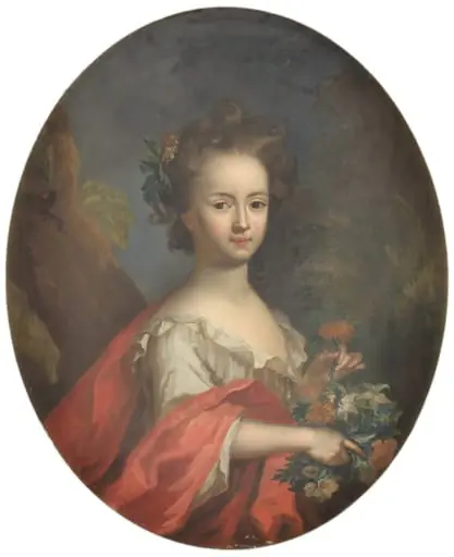 Et barn med blomster, by Unknown
