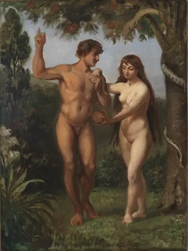 Eve Tempts Adam, by Unknown