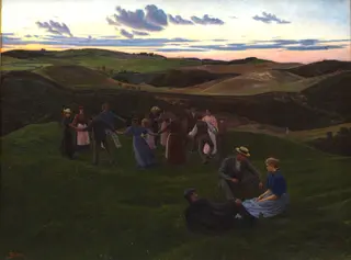 Evening Game in Svanninge Hills, by Unknown, 1900