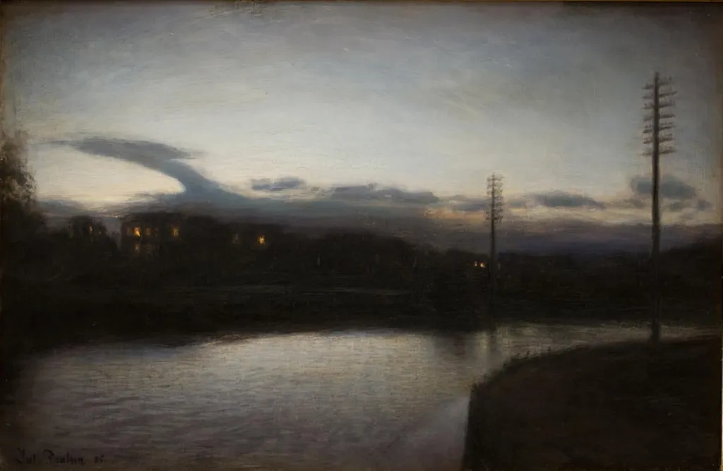 Evening Landscape, by Unknown, unspecified, 1886