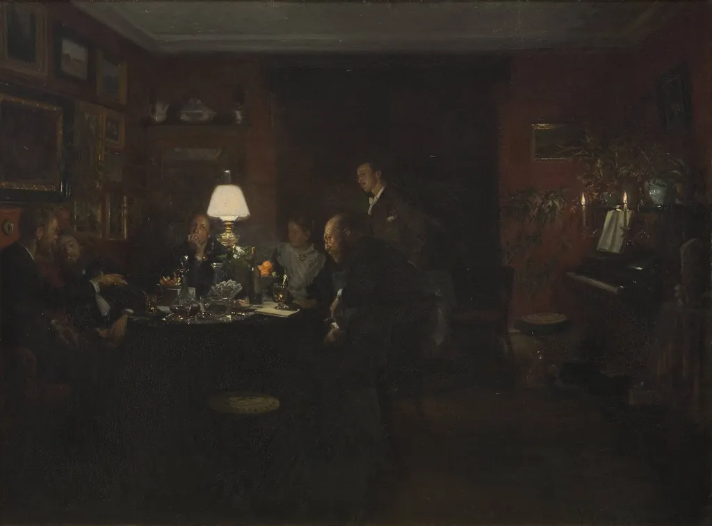 Evening Talk, by Unknown, 1886