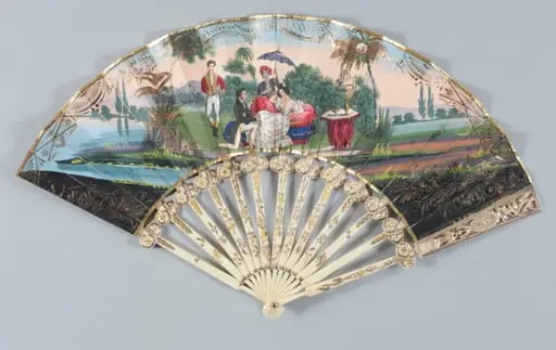 Eventail à système, by Unknown, 1830