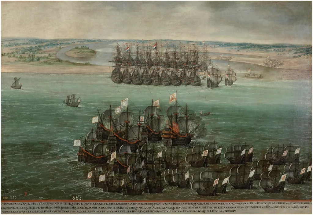 Expedición de don Lope de Hoces al Brasil, by Unknown, oil, 1636