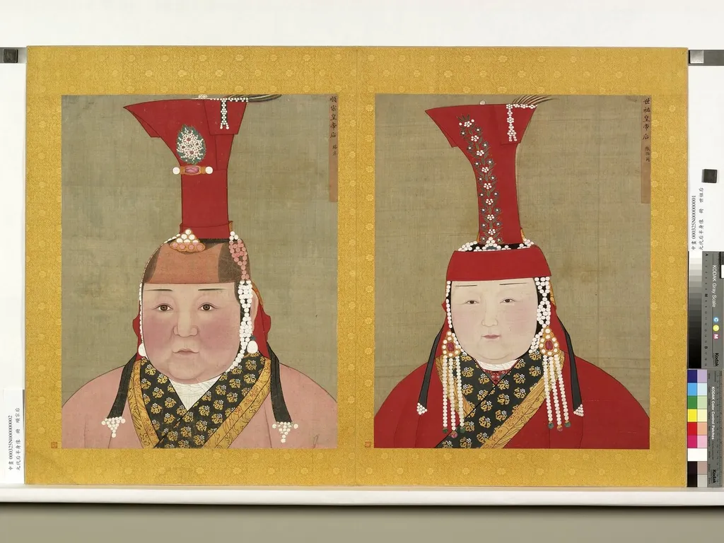元代后半身像 冊 元世祖后, by Unknown, unspecified, 1850