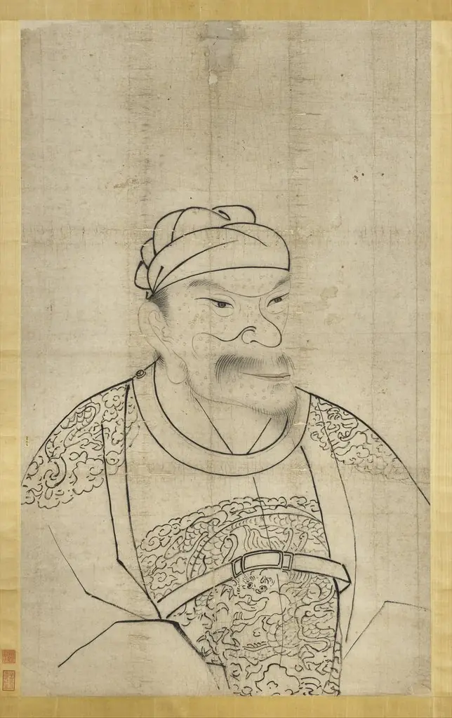 明太祖半身像(三) 軸, by Unknown