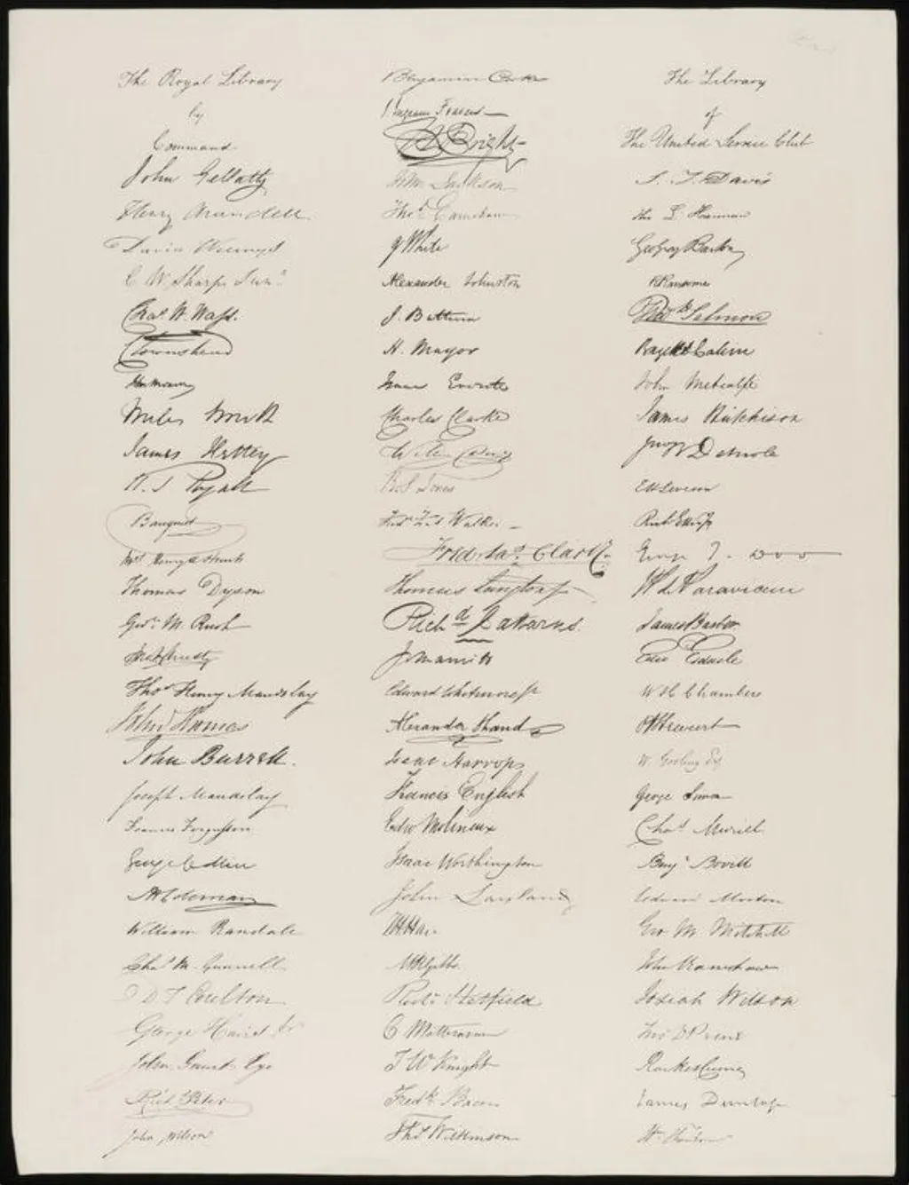 Facsimilie signatures, by Unknown, 1850