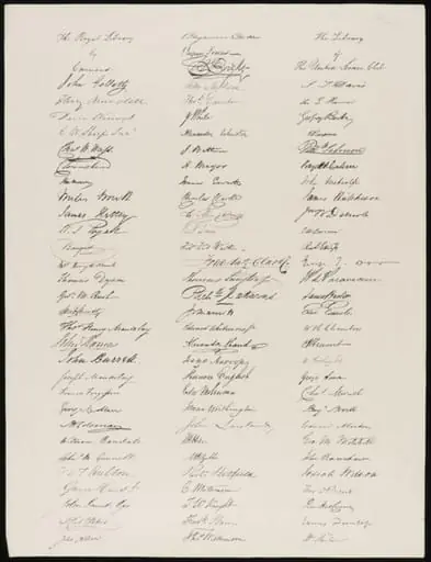 Facsimilie signatures, by Unknown