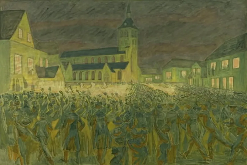 Fakkeltoget 1867 for H.C. Andersen i Odense, by Unknown, unspecified, 1931