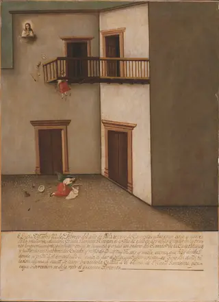 Fall from a Balcony, by Unknown, 1803