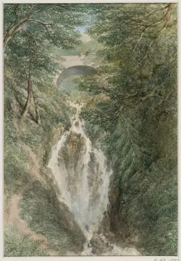 Falls of Corriemulzie, by Unknown