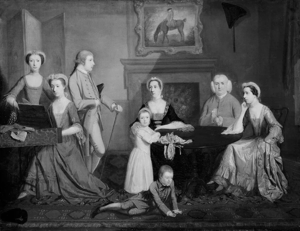 Family in a Room, by Unknown, oil, 1765