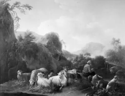 Family of Shepherds in a Mountainous Landscape, by Unknown