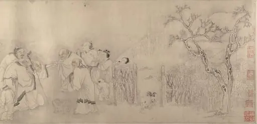 明/清　佚名　人物故事圖　卷|Family Visit, by Unknown