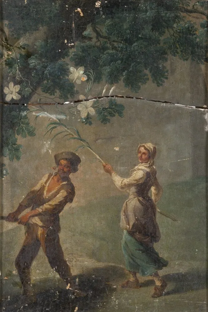 Farmers, by Unknown, oil, 1774