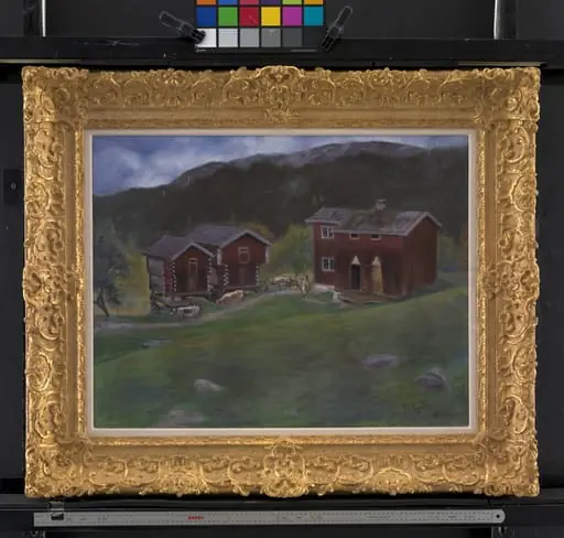 Farmyard at Åse in Telemarken, Norway, by Unknown