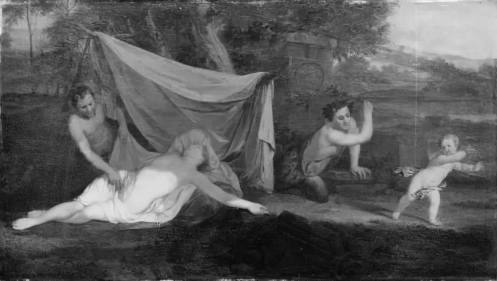 Faun and Nymph, by Unknown, 1707