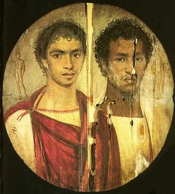 Fayum portrait of two brothers, by Unknown