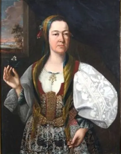 Femeia cu floarea de iasomie, by Unknown, 1725